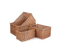Red Hamper St018 Wicker Double Steamed Open Storage Baskets Set Of 4