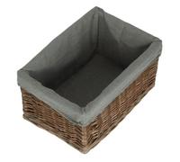 Red Hamper St019Gry/2 Medium Antique Wash Grey Cotton Grey Lined Willow Storage Baskets