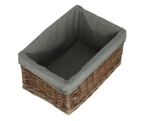 Red Hamper St019Gry/2 Medium Antique Wash Grey Cotton Grey Lined Willow Storage Baskets