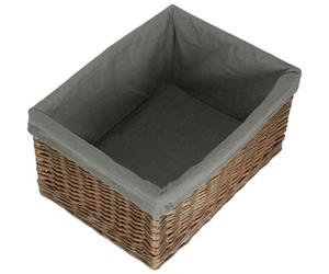 Red Hamper St019Gry/4 Extra Large Antique Wash Grey Cotton Grey Lined Willow Storage Baskets