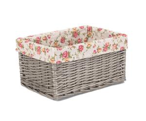 Red Hamper St019R-2 Wicker Medium Antique Wash Garden Rose Willow Storage Baskets