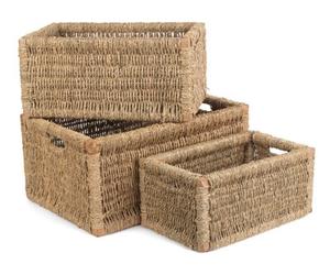 Red Hamper St022-024 Set Of 3 Seagrass Storage Basket