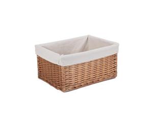 Red Hamper St025/2 Wicker Medium Lined Double Steamed Storage Basket