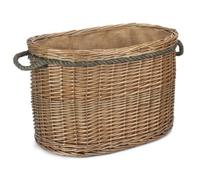 Red Hamper St029 Wicker Large Oval Rope Handled Log Basket