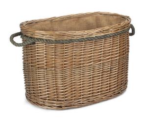 Red Hamper St029 Wicker Large Oval Rope Handled Log Basket