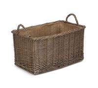 Red Hamper St035/1 Wicker Small Antique Wash Rectangular Hessian Lined Basket