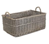 Red Hamper St036/3 Wicker Large Shallow Antique Wash Storage Basket