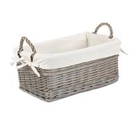 Red Hamper St036W/1 Wicker Small Shallow Lined Antique Wash Storage Basket