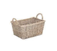 Red Hamper St056 Wicker Medium Antique Wash Finish Handled Unlined Storage Basket