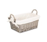 Red Hamper St056W Wicker Medium Antique Wash Handled Lined Storage Basket