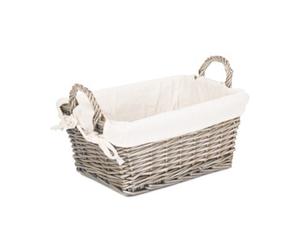 Red Hamper St056W Wicker Medium Antique Wash Handled Lined Storage Basket