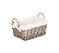 Red Hamper St057W Wicker Large Antique Wash Handled Lined Storage Basket