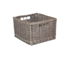 Red Hamper St059 Wicker Medium Square Antique Wash Unlined Storage Basket
