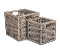 Red Hamper St060 Wicker Set Of 2 Wooden Framed Split Willow Storage Basket