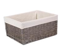 Red Hamper St068W Wicker Jumbo Antique Wash Lined Storage Basket