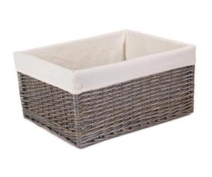 Red Hamper St068W Wicker Jumbo Antique Wash Lined Storage Basket