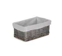 Red Hamper St071W/1 Wicker Small Antique Wash Storage Basket With White Lining