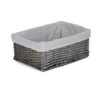Red Hamper St071W/2 Wicker Medium Antique Wash Storage Basket With White Lining