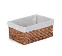 Red Hamper St072W/2 Wicker Medium Double Steamed Storage Basket With White Lining