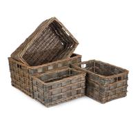 Red Hamper St073 Wicker Set Of 4 Unlined Grey Scandi Storage Basket