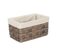 Red Hamper St073W/1 Wicker Small Grey Scandi Storage Basket With White Lining