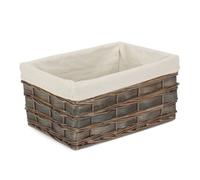 Red Hamper St073W/3 Wicker Large Grey Scandi Storage Basket With White Lining