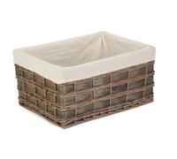Red Hamper St073W/4 Wicker Extra Large Grey Scandi Storage Basket With White Lining