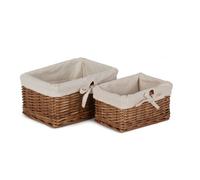 Red Hamper St075 Wicker Set Of 2 Autumn Double Steamed Willow Tray With Lining