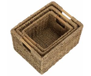 Red Hamper St078 Set Of 3 Nordic Seagrass Storage Basket