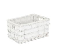Red Hamper St079/2 Wicker Unlined Medium White Scandi Storage Basket