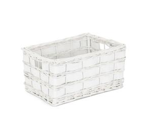 Red Hamper St079/2 Wicker Unlined Medium White Scandi Storage Basket