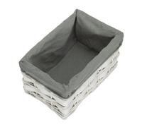 Red Hamper St079Gry/1 Small White Grey Linedscandi Storage Basket With Grey Lining