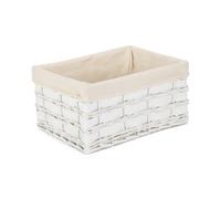 Red Hamper St079W/3 Wicker Large White Scandi Storage Basket With White Lining