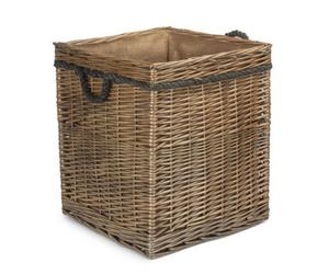 Red Hamper St084/2 Medium Antique Wash Square Storage Log Basket