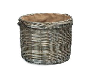 Red Hamper St086/2 Medium Antique Wash Round Storage Log Basket