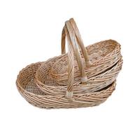 Red Hamper T001/home Wicker Set Of 3 Oval Buff Garden Trug