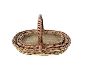 Red Hamper T006/home Wicker Set Of 3 Holker Lined Garden Trugs