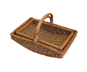 Red Hamper T032/home Wicker Set Of 2 Boat Garden Trugs