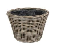 Red Hamper Tapered Rattan Round Planter with Plastic Lining - Small - Rattan