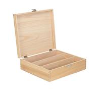 Red Hamper Three Bottle Clear Varnish Wooden Display Box - Large