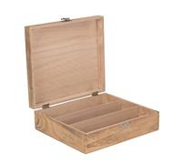 Red Hamper Three Bottle Oak Effect Wooden Box, Wood, Brown, 10.5 x 31 x 35 cm