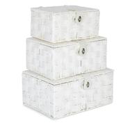 Red Hamper Twisted White Paper Rope Storage Basket - Set of 3 - White