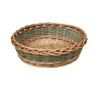 Red Hamper Unpeeled Willow Round Wicker Tray - Large - Brown - Wicker
