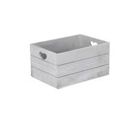 Red Hamper Vintage Effect Heart Cut Handle Wooden Storage Crate - Large