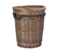 Red Hamper W036 Wicker Tall Deluxe Hessian Lined Rope Handled Log Basket