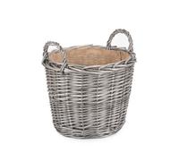 Red Hamper W052 Wicker Medium Round Lined Log Basket