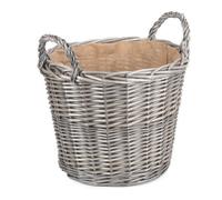 Red Hamper W053 Wicker Large Antique Wash Finish Lined Log Baskets