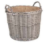 Red Hamper W054 Wicker Extra Large Antique Wash Finish Lined Log Baskets