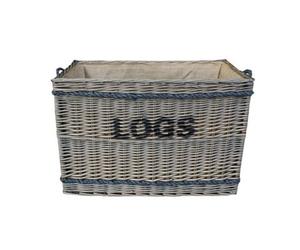 Red Hamper W060 Wicker Large Rope Handle Log Basket