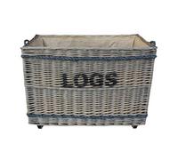 Red Hamper W060Wheeled Wicker Jumbo Log Basket On Wheels